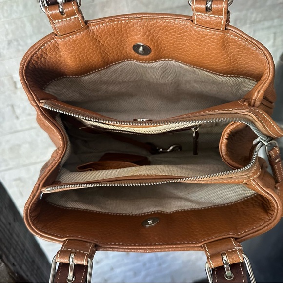 DOONEY & BOURKE Brown Tan Leather “All Weather Satchel” Vintage Handbag - Picture 12 of 15